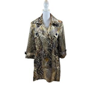 Ladies Robert Louis Animal Print Satin Jacket Size Medium